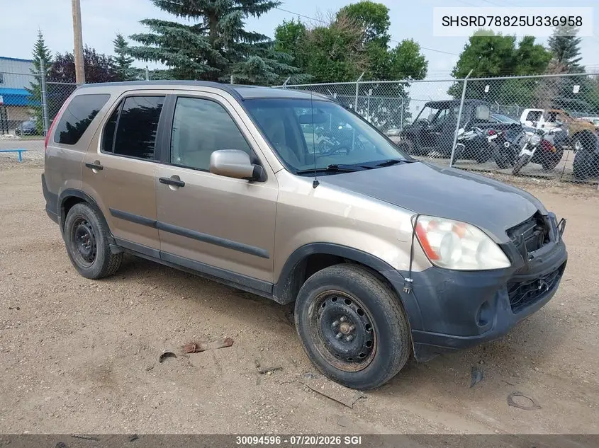 2005 Honda Cr-V Ex VIN: SHSRD78825U336958 Lot: 30094596