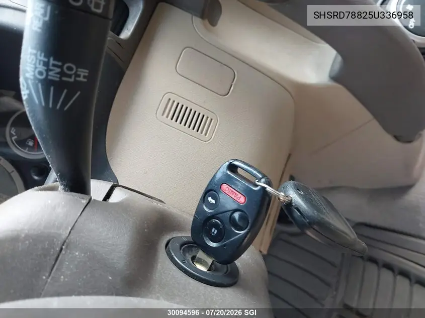2005 Honda Cr-V Ex VIN: SHSRD78825U336958 Lot: 30094596