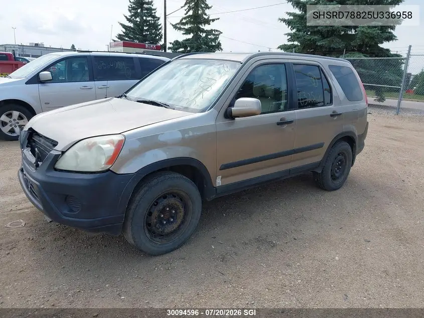 2005 Honda Cr-V Ex VIN: SHSRD78825U336958 Lot: 30094596