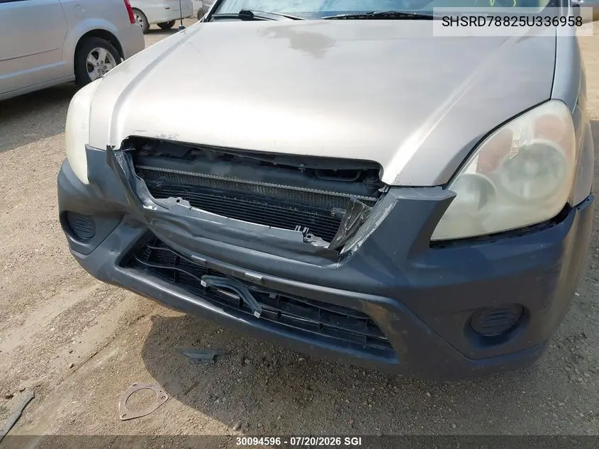 2005 Honda Cr-V Ex VIN: SHSRD78825U336958 Lot: 30094596