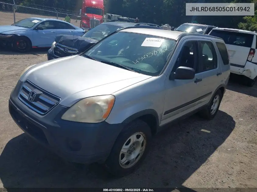 JHLRD68505C014942 2005 Honda Cr-V Lx