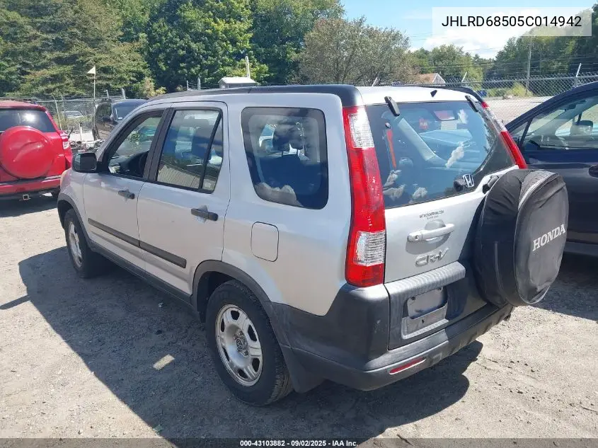 JHLRD68505C014942 2005 Honda Cr-V Lx