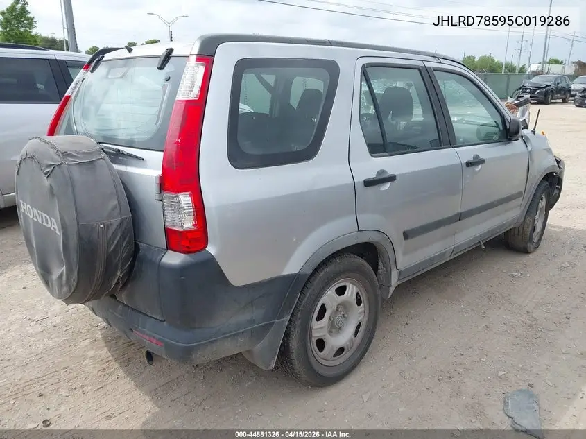 JHLRD78595C019286 2005 Honda Cr-V Lx