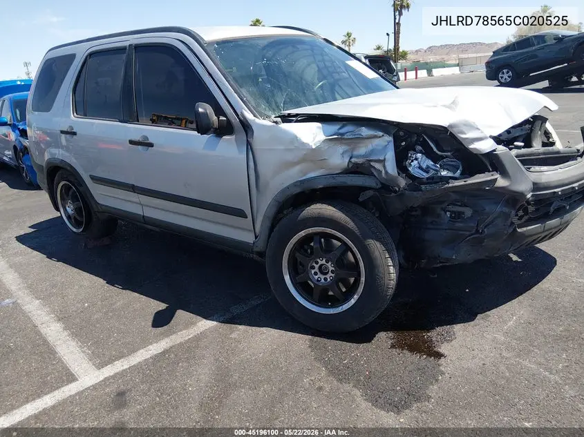2005 Honda Cr-V Lx VIN: JHLRD78565C020525 Lot: 45196100
