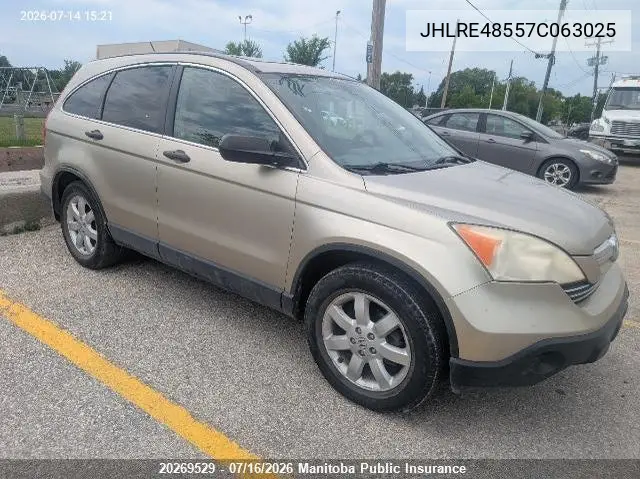 2007 Honda Cr-V Ex VIN: JHLRE48557C063025 Lot: 20269529