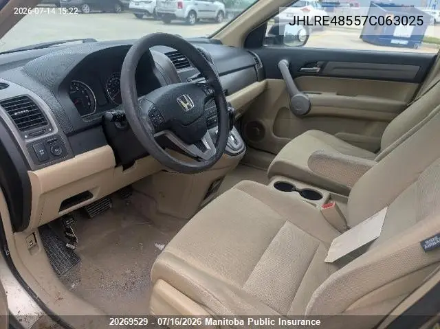 2007 Honda Cr-V Ex VIN: JHLRE48557C063025 Lot: 20269529