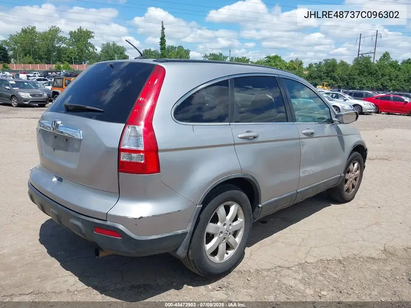 2007 Honda Cr-V Ex-L VIN: JHLRE48737C096302 Lot: 45472903