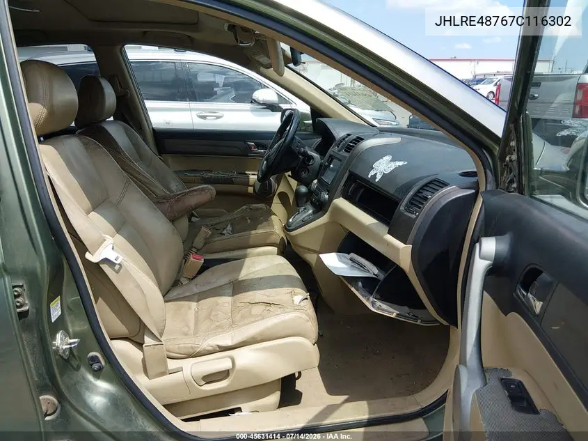 2007 Honda Cr-V Ex-L VIN: JHLRE48767C116302 Lot: 45631414