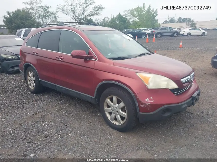 2007 Honda Cr-V Ex-L VIN: JHLRE48737C092749 Lot: 45690591