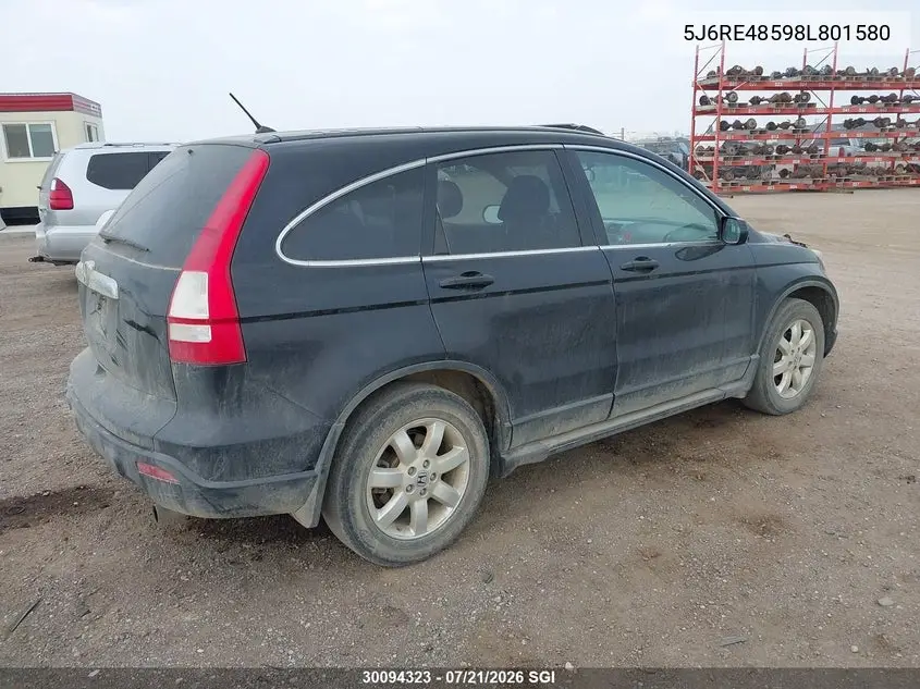2008 Honda Cr-V Ex VIN: 5J6RE48598L801580 Lot: 30094323