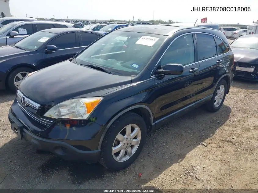 JHLRE38708C018006 2008 Honda Cr-V Ex-L