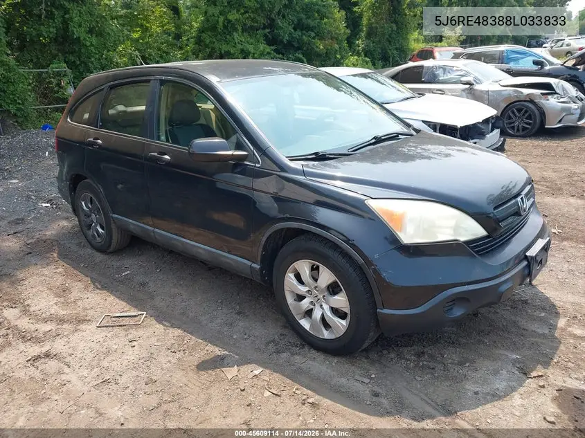 2008 Honda Cr-V Lx VIN: 5J6RE48388L033833 Lot: 45609114