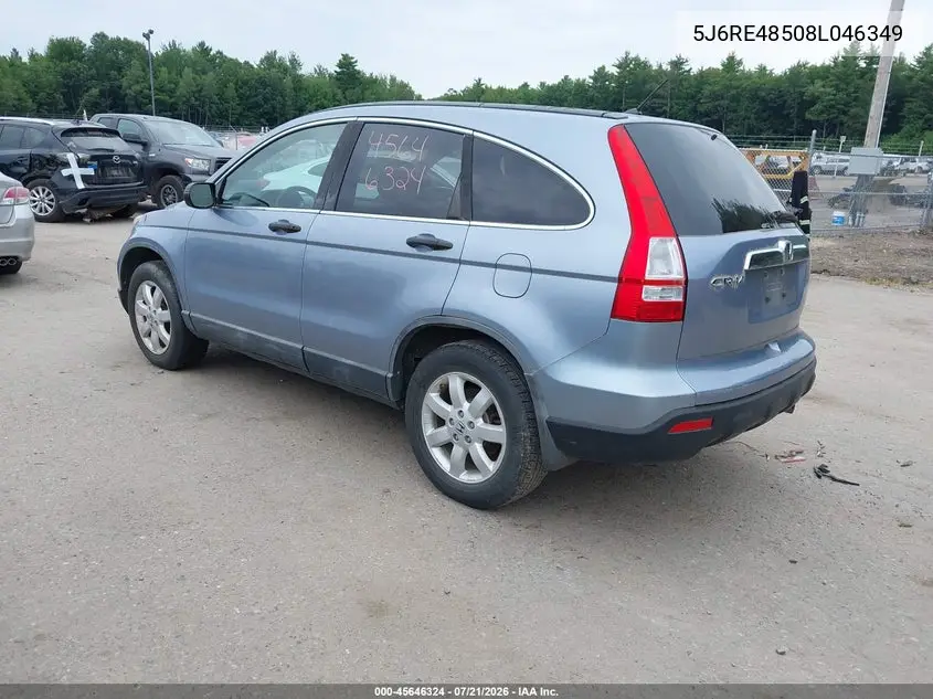 2008 Honda Cr-V Ex VIN: 5J6RE48508L046349 Lot: 45646324