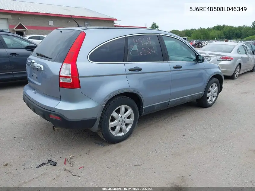 2008 Honda Cr-V Ex VIN: 5J6RE48508L046349 Lot: 45646324