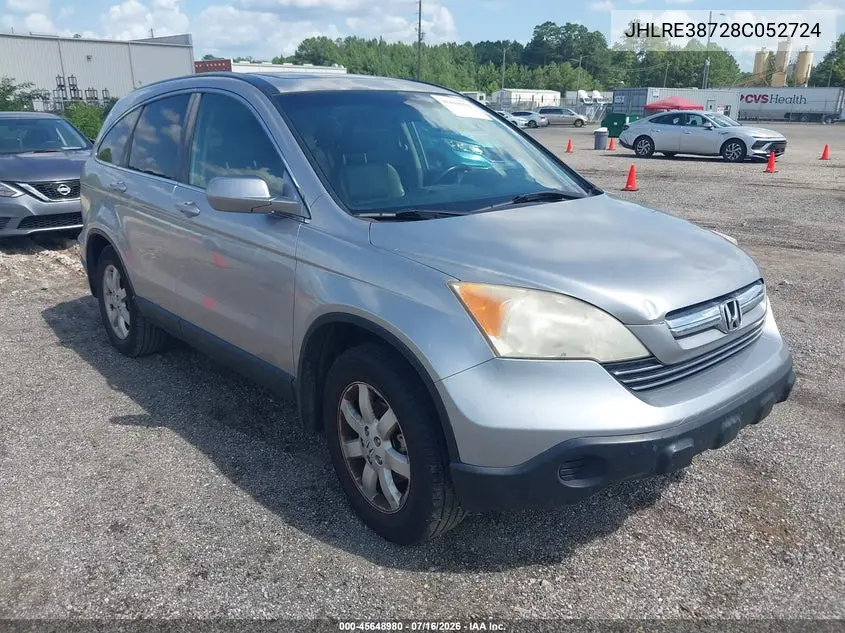 2008 Honda Cr-V Ex-L VIN: JHLRE38728C052724 Lot: 45648980