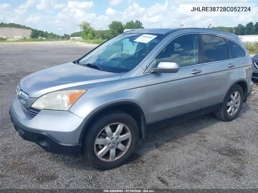 2008 Honda Cr-V Ex-L VIN: JHLRE38728C052724 Lot: 45648980