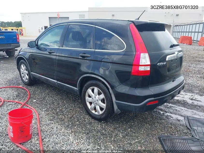 2008 Honda Cr-V Ex VIN: 3CZRE385X8G701320 Lot: 45651080