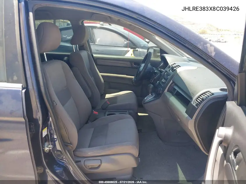 2008 Honda Cr-V Lx VIN: JHLRE383X8C039426 Lot: 45666025