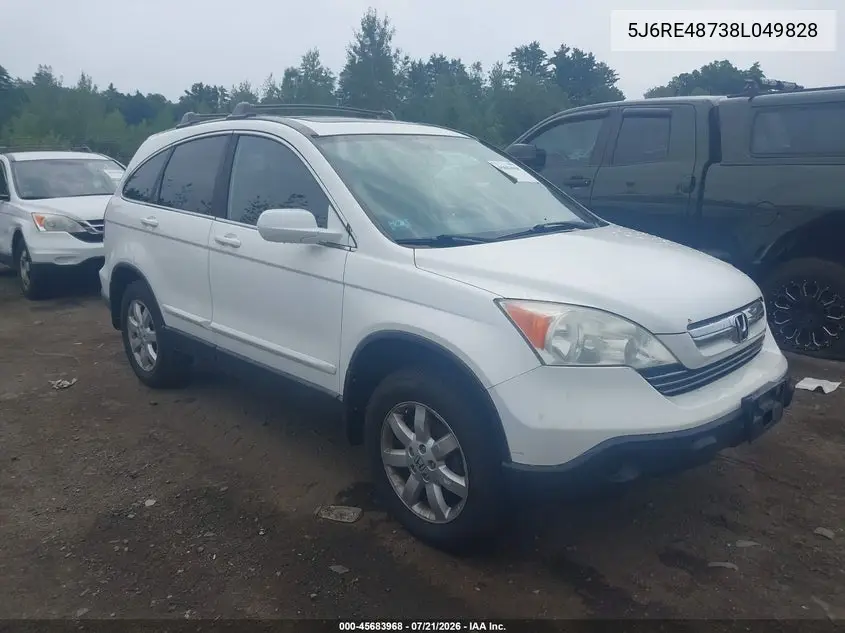2008 Honda Cr-V Ex-L VIN: 5J6RE48738L049828 Lot: 45683968