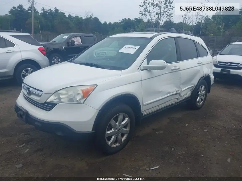 2008 Honda Cr-V Ex-L VIN: 5J6RE48738L049828 Lot: 45683968