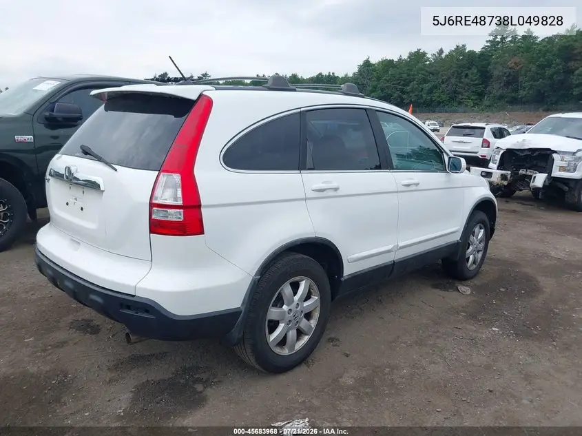 2008 Honda Cr-V Ex-L VIN: 5J6RE48738L049828 Lot: 45683968