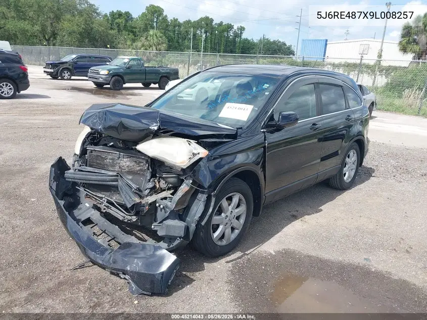 2009 Honda Cr-V Ex-L VIN: 5J6RE487X9L008257 Lot: 45214043