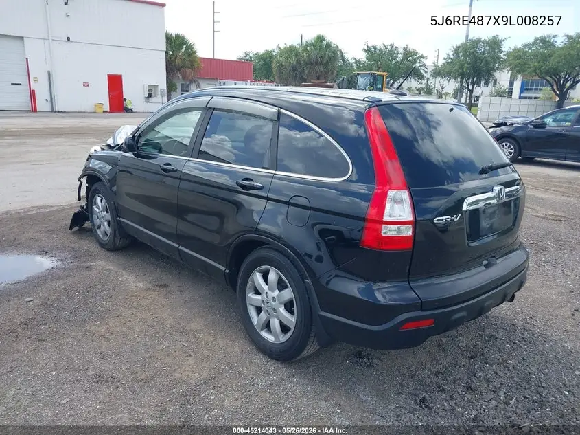 2009 Honda Cr-V Ex-L VIN: 5J6RE487X9L008257 Lot: 45214043