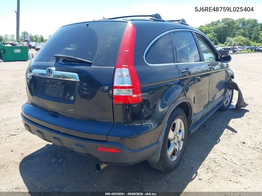 2009 Honda Cr-V Ex-L VIN: 5J6RE48759L025404 Lot: 45239251