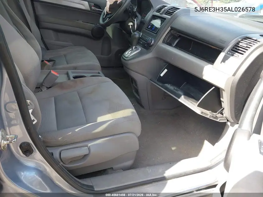 2010 Honda Cr-V Lx VIN: 5J6RE3H35AL026578 Lot: 45681456