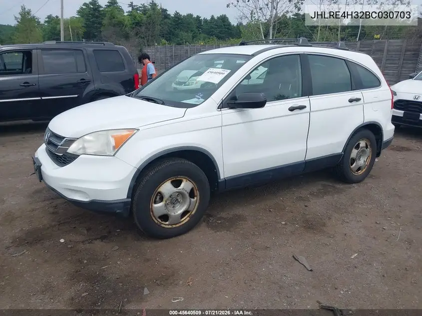 2011 Honda Cr-V Lx VIN: JHLRE4H32BC030703 Lot: 45640509