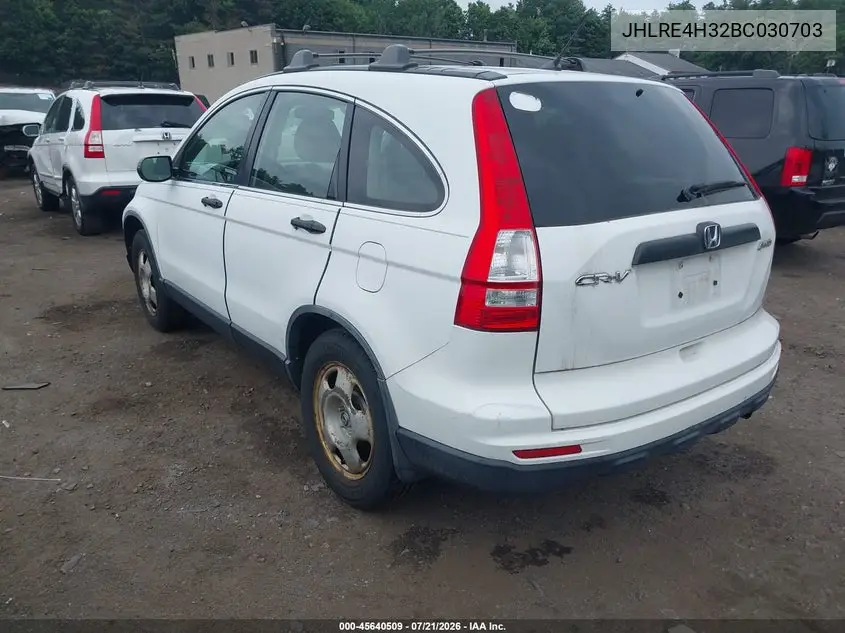 2011 Honda Cr-V Lx VIN: JHLRE4H32BC030703 Lot: 45640509