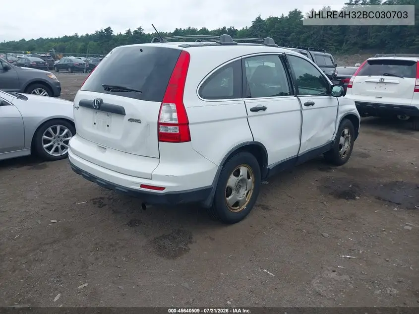 2011 Honda Cr-V Lx VIN: JHLRE4H32BC030703 Lot: 45640509