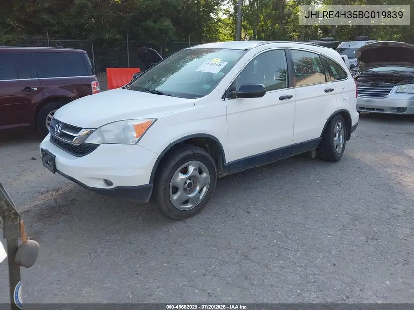 2011 Honda Cr-V Lx VIN: JHLRE4H35BC019839 Lot: 45682028