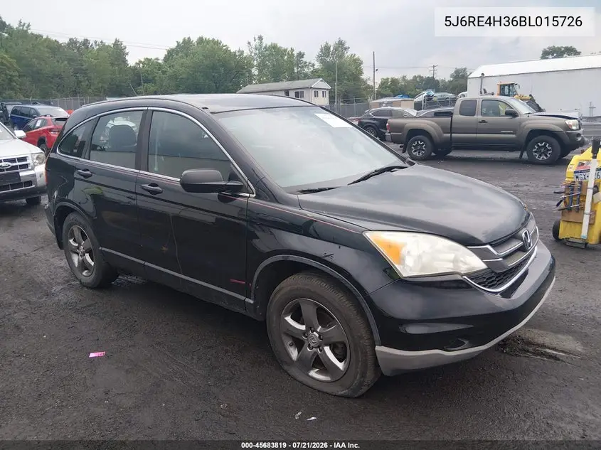 2011 Honda Cr-V Lx VIN: 5J6RE4H36BL015726 Lot: 45683819