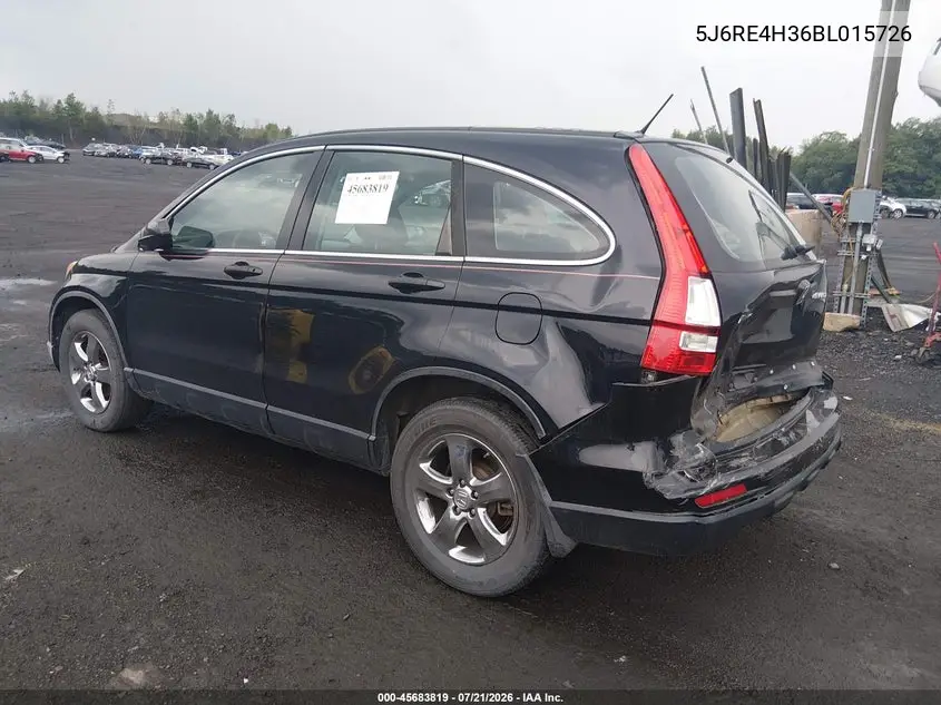 2011 Honda Cr-V Lx VIN: 5J6RE4H36BL015726 Lot: 45683819