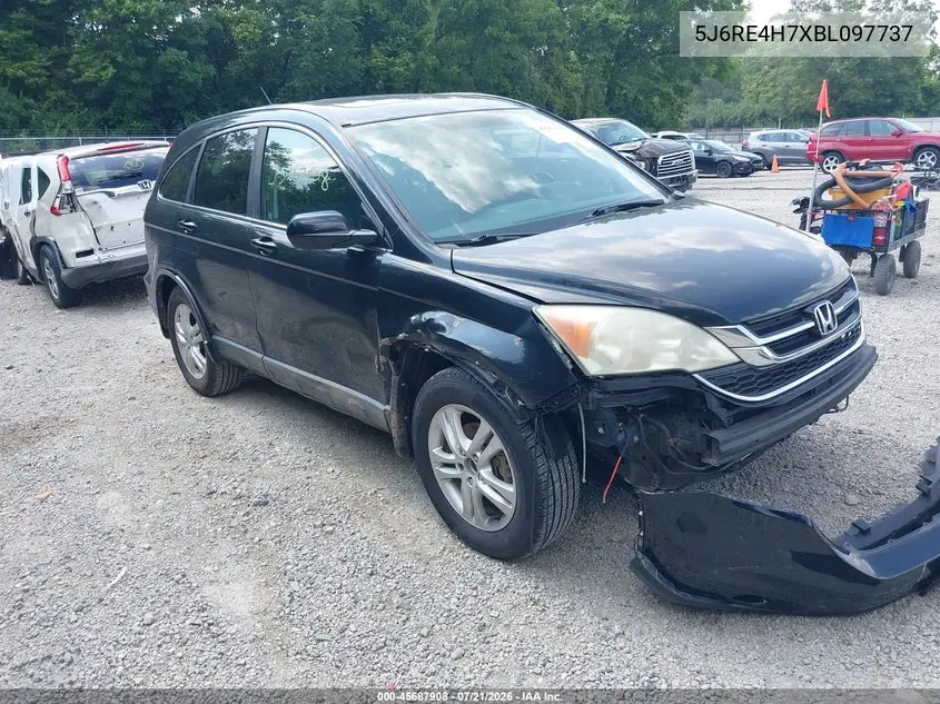 2011 Honda Cr-V Ex-L VIN: 5J6RE4H7XBL097737 Lot: 45687908