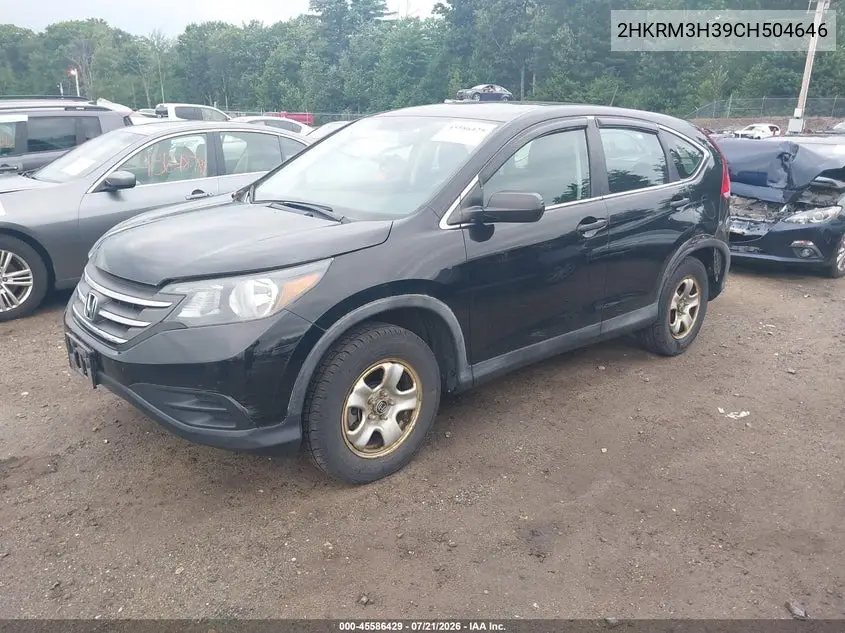 2012 Honda Cr-V Lx VIN: 2HKRM3H39CH504646 Lot: 45586429