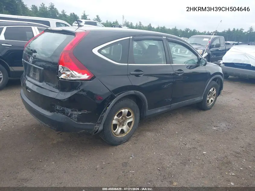 2012 Honda Cr-V Lx VIN: 2HKRM3H39CH504646 Lot: 45586429