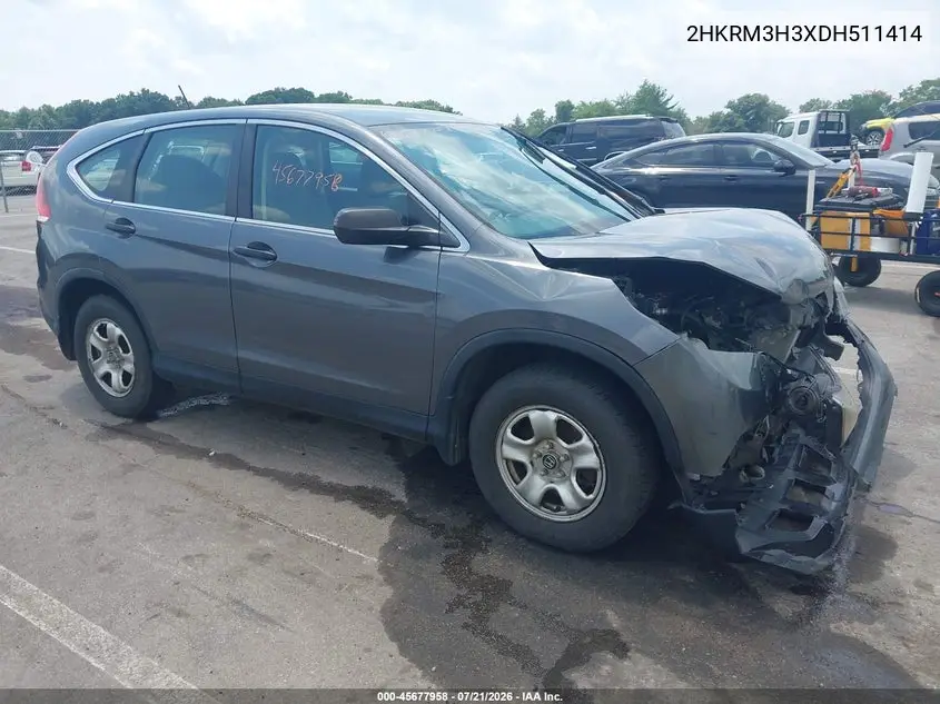 2013 Honda Cr-V Lx VIN: 2HKRM3H3XDH511414 Lot: 45677958