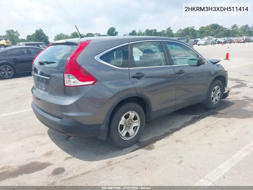 2013 Honda Cr-V Lx VIN: 2HKRM3H3XDH511414 Lot: 45677958