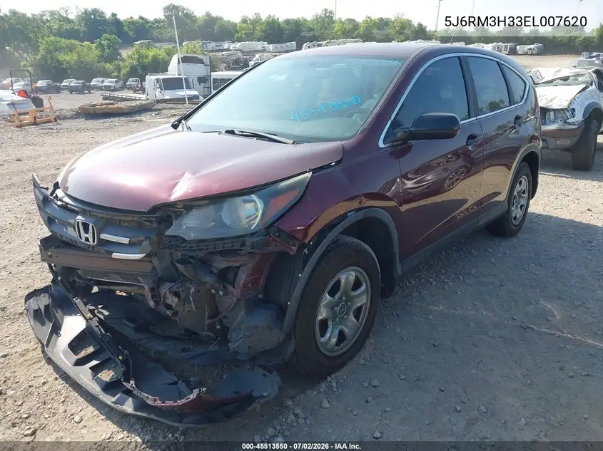 2014 Honda Cr-V Lx VIN: 5J6RM3H33EL007620 Lot: 45513550
