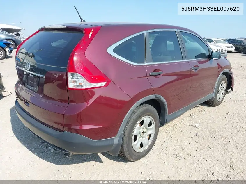 2014 Honda Cr-V Lx VIN: 5J6RM3H33EL007620 Lot: 45513550