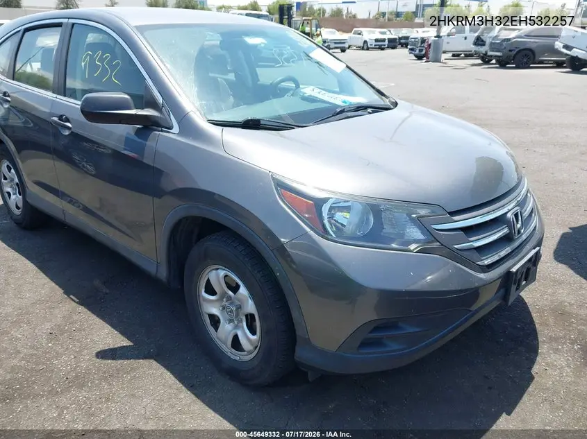 2014 Honda Cr-V Lx VIN: 2HKRM3H32EH532257 Lot: 45649332