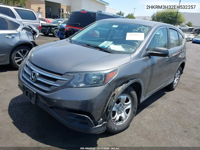 2014 Honda Cr-V Lx VIN: 2HKRM3H32EH532257 Lot: 45649332