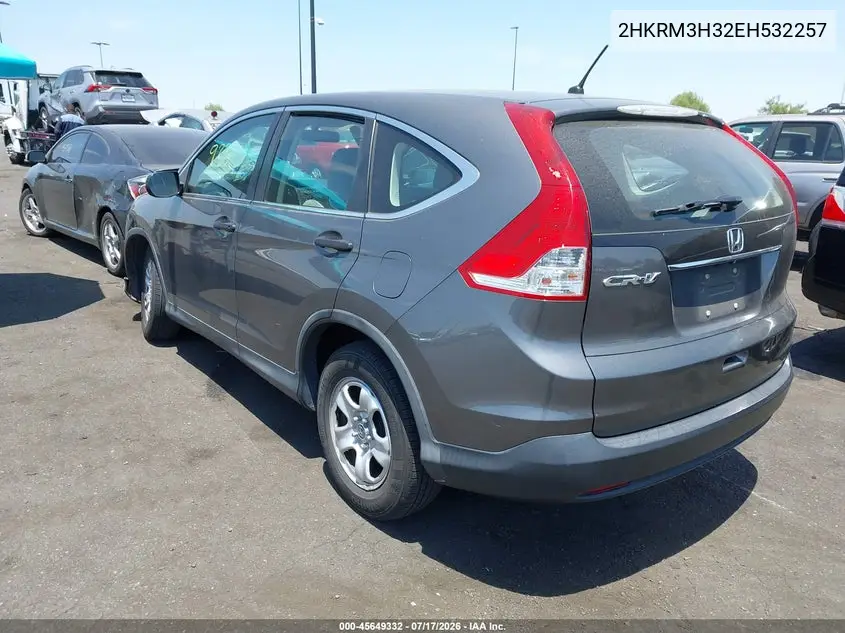 2014 Honda Cr-V Lx VIN: 2HKRM3H32EH532257 Lot: 45649332