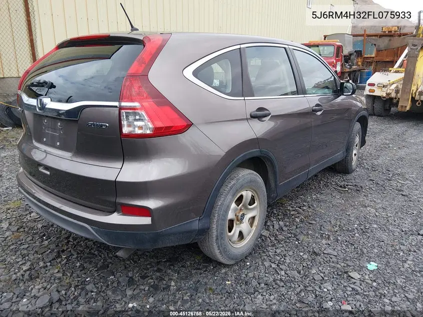 2015 Honda Cr-V Lx VIN: 5J6RM4H32FL075933 Lot: 45126758