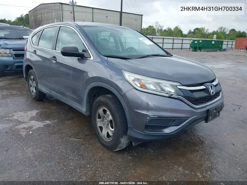 2HKRM4H31GH700334 2016 Honda Cr-V Lx
