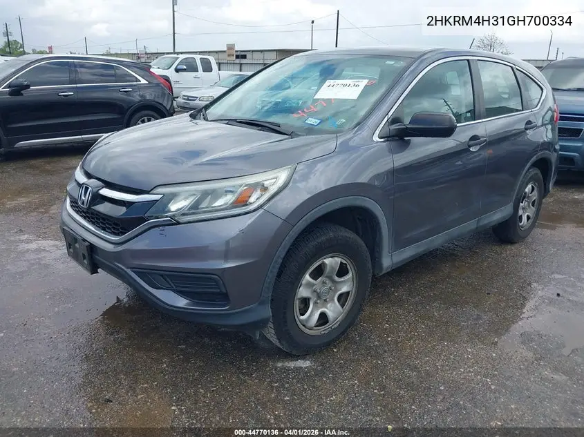 2HKRM4H31GH700334 2016 Honda Cr-V Lx