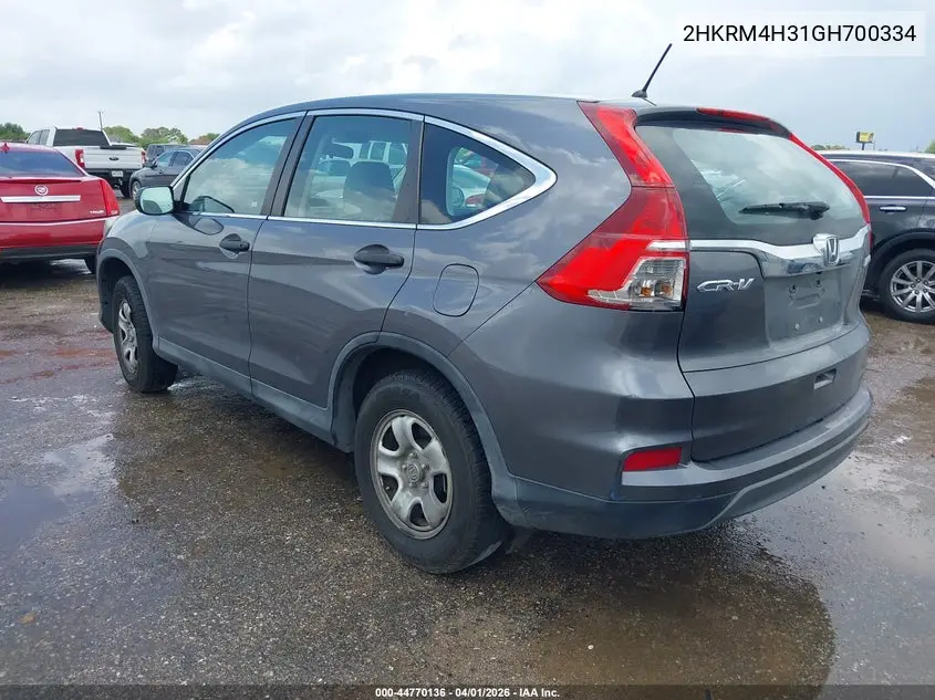 2HKRM4H31GH700334 2016 Honda Cr-V Lx