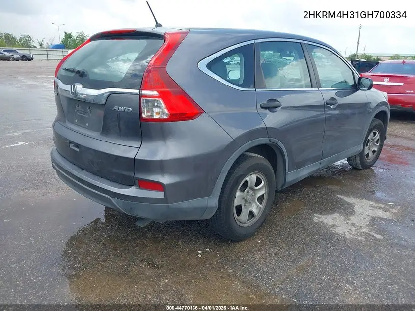 2HKRM4H31GH700334 2016 Honda Cr-V Lx